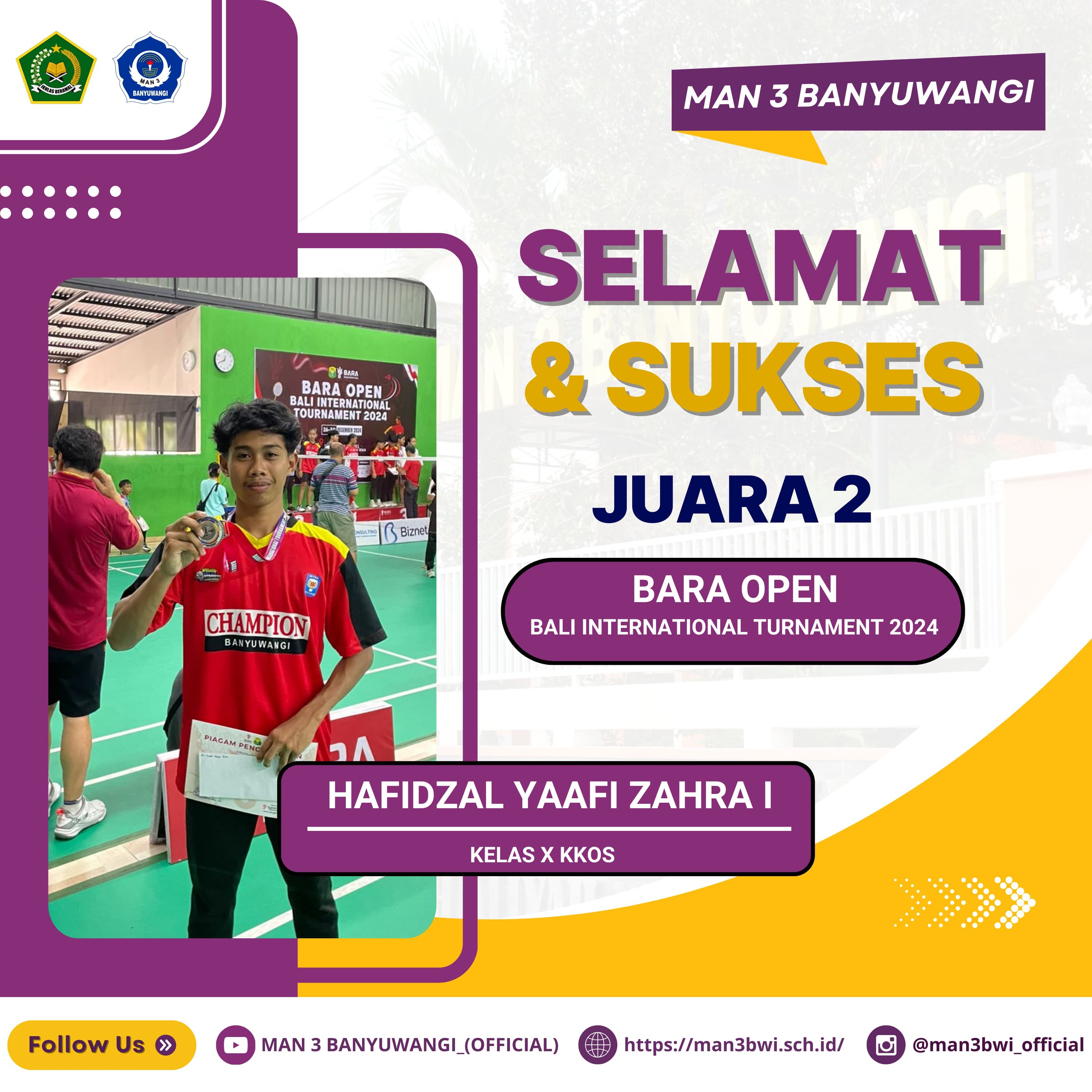 Juara 2 BARA OPEN BALI INTERNATIONAL TURNAMENT 2024